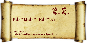 Máthé Róza névjegykártya