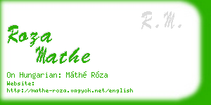 roza mathe business card