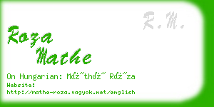 roza mathe business card